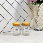 بانکه ادویه شیشه ای لیمون LIMON 110cc درب چوبی کد 238259