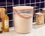 سطل برنج شیار دار لیمون LIMON ۱۲ لیتری درب چوبی کد 245559