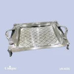 سینی براق استیل یونیک Unique پایه دار کوچک کد UN-4035