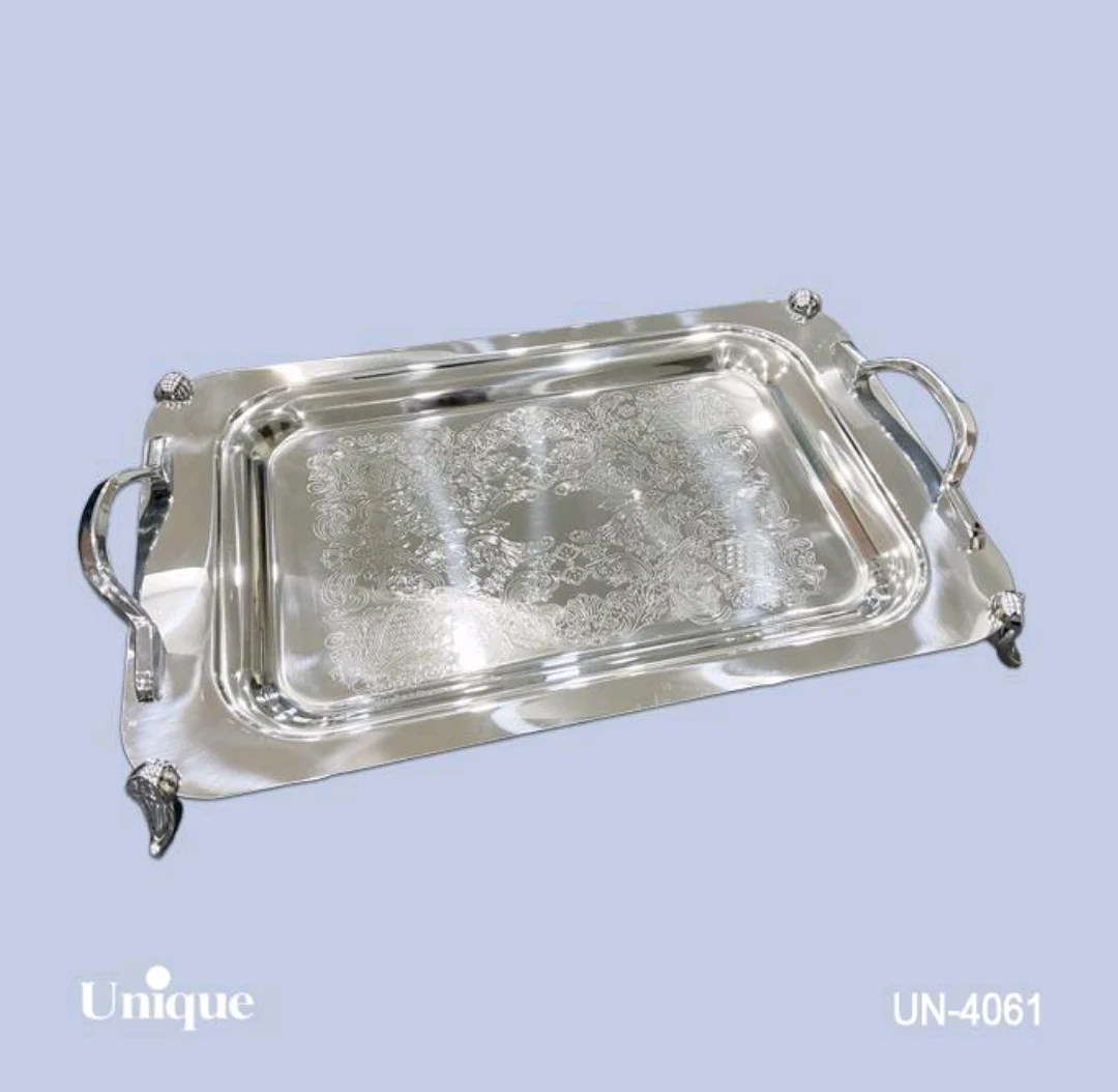 u-479 سینی براق استیل یونیک Unique پایه دار بزرگ کد UN-4061 - Image 1