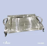 سینی براق استیل یونیک Unique پایه دار کوچک کد UN-4065