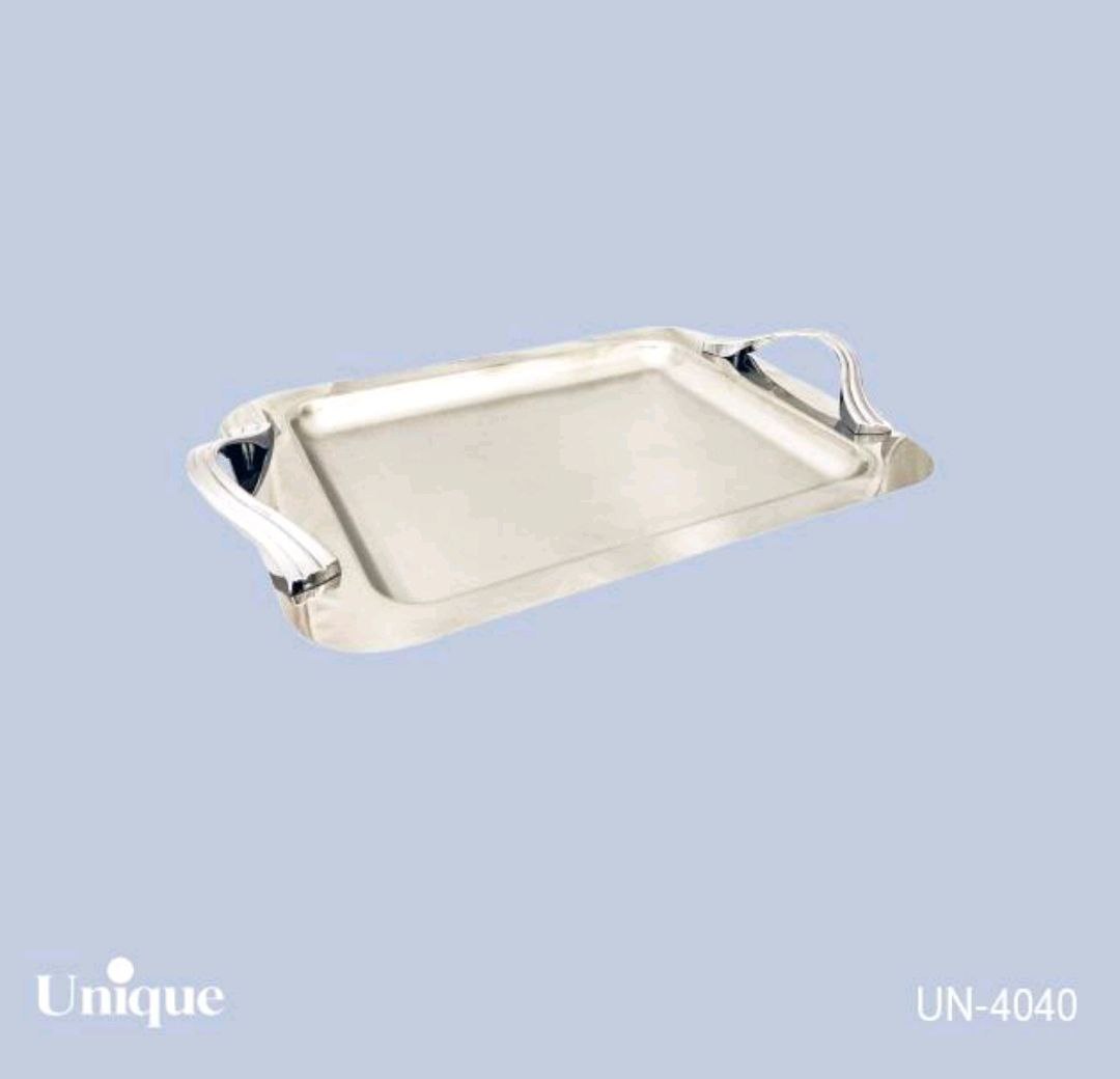 unique-332 سینی بزرگ استیل پایه دار براق یونیک Unique کد UN-4040 - Image 1