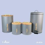 سرویس آشپزخانه 4 پارچه فیلی (طوسی )درب بامبو یونیک Unique کد UN-8034