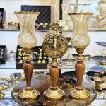 ست شمعدان و ساعت زیتونی  کد 1430 A