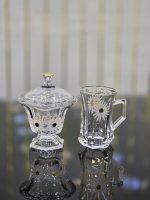 ست فنجان و قندان وارداتی تراش بابونه - Image 9