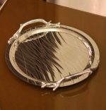 ست سینی دسته دار استیل طرح موجی  - Image 2