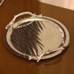 ست سینی دسته دار استیل طرح موجی 