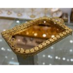 سینی پذیرایی نگین دار مدل اشکی طلایی کد ۱۳60