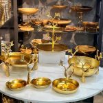 سرویس پذیرایی ۵ پارچه مدل درختی رنگ طلایی