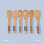 کفگیر و ملاقه تک یونیک Unique چوبی دسته سیلیکونی کد UN-1110